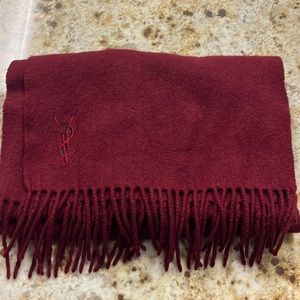 YSL Saint Laurent cashmere Scarf - Burgundy color